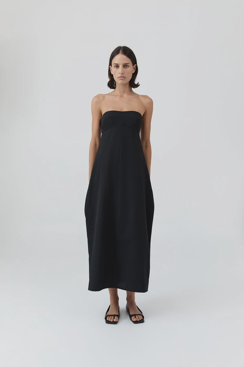CANVAS PLEAT COCOON DRESS