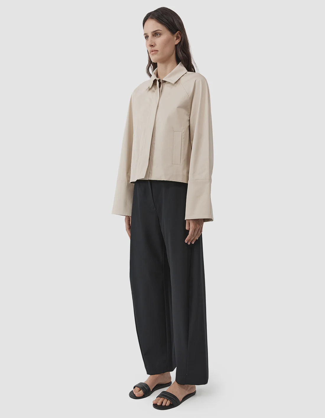 CROPPED COTTON SHIRT JACKET