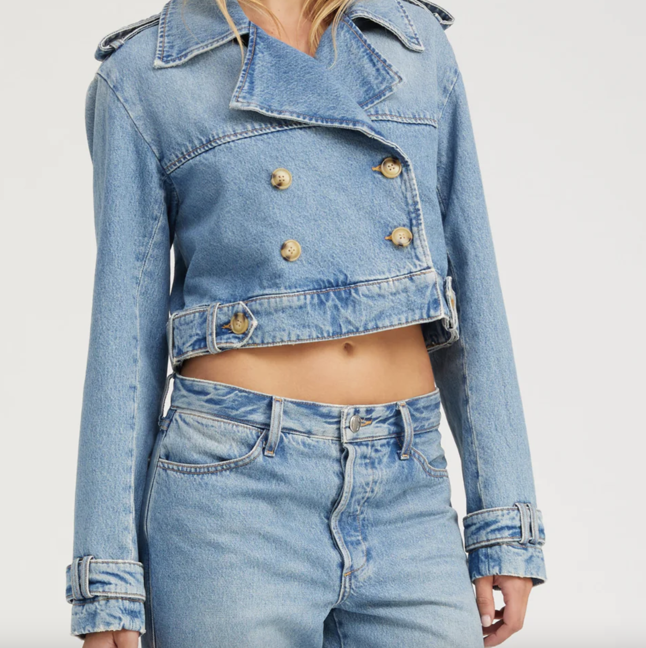 DENIM CROP TRENCH