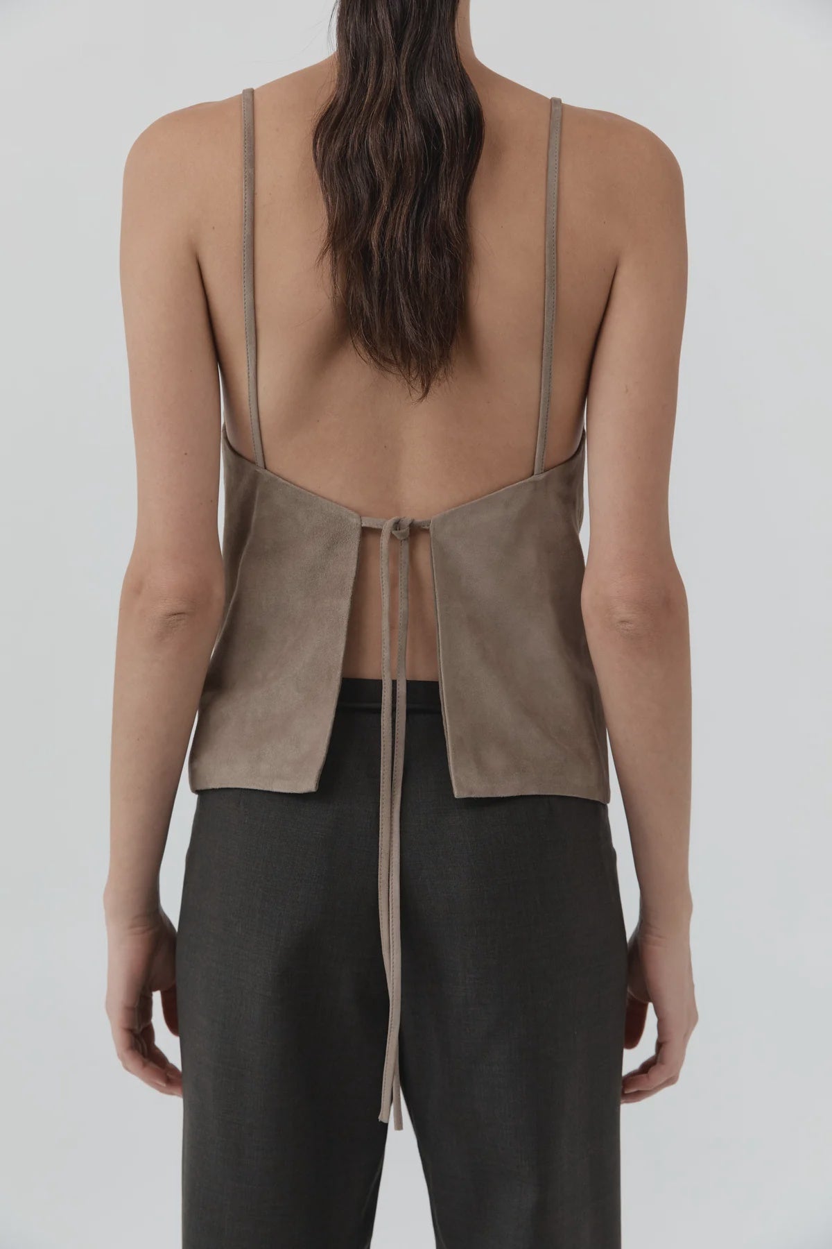SUEDE TIE TOP