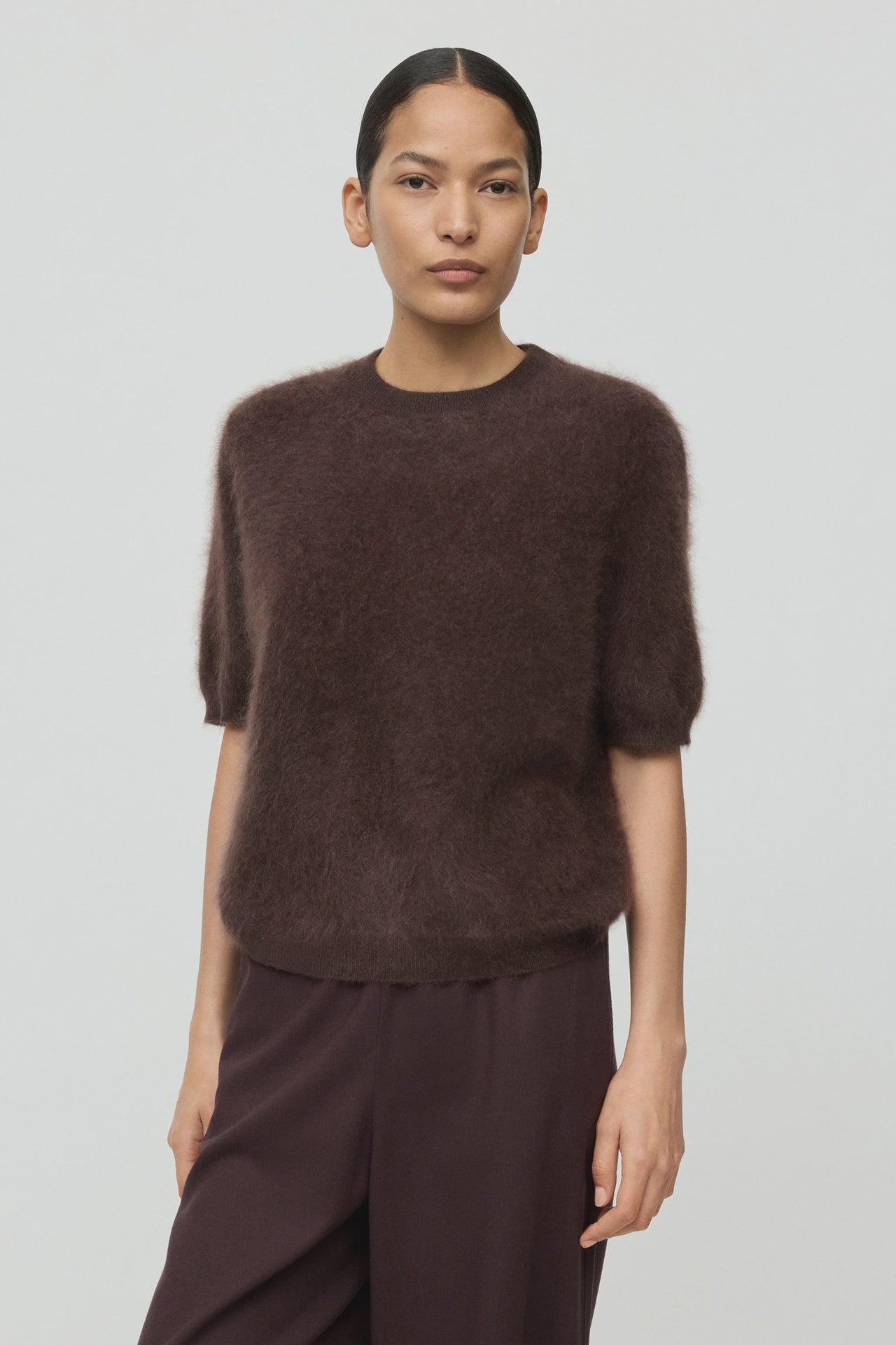 BRUSHED SHORT SLEEVE MOCHA