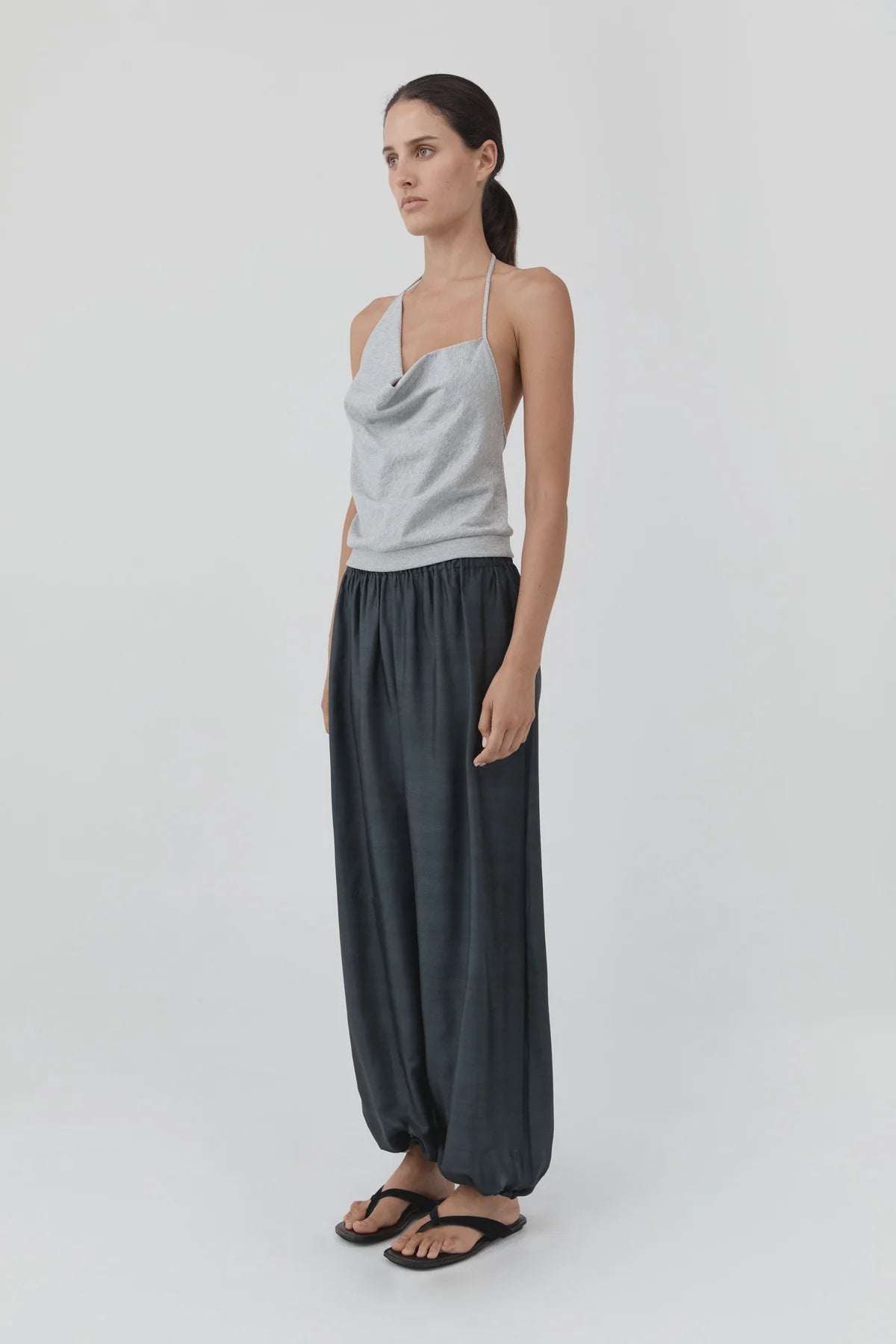 COTTON JERSEY HALTER TOP
