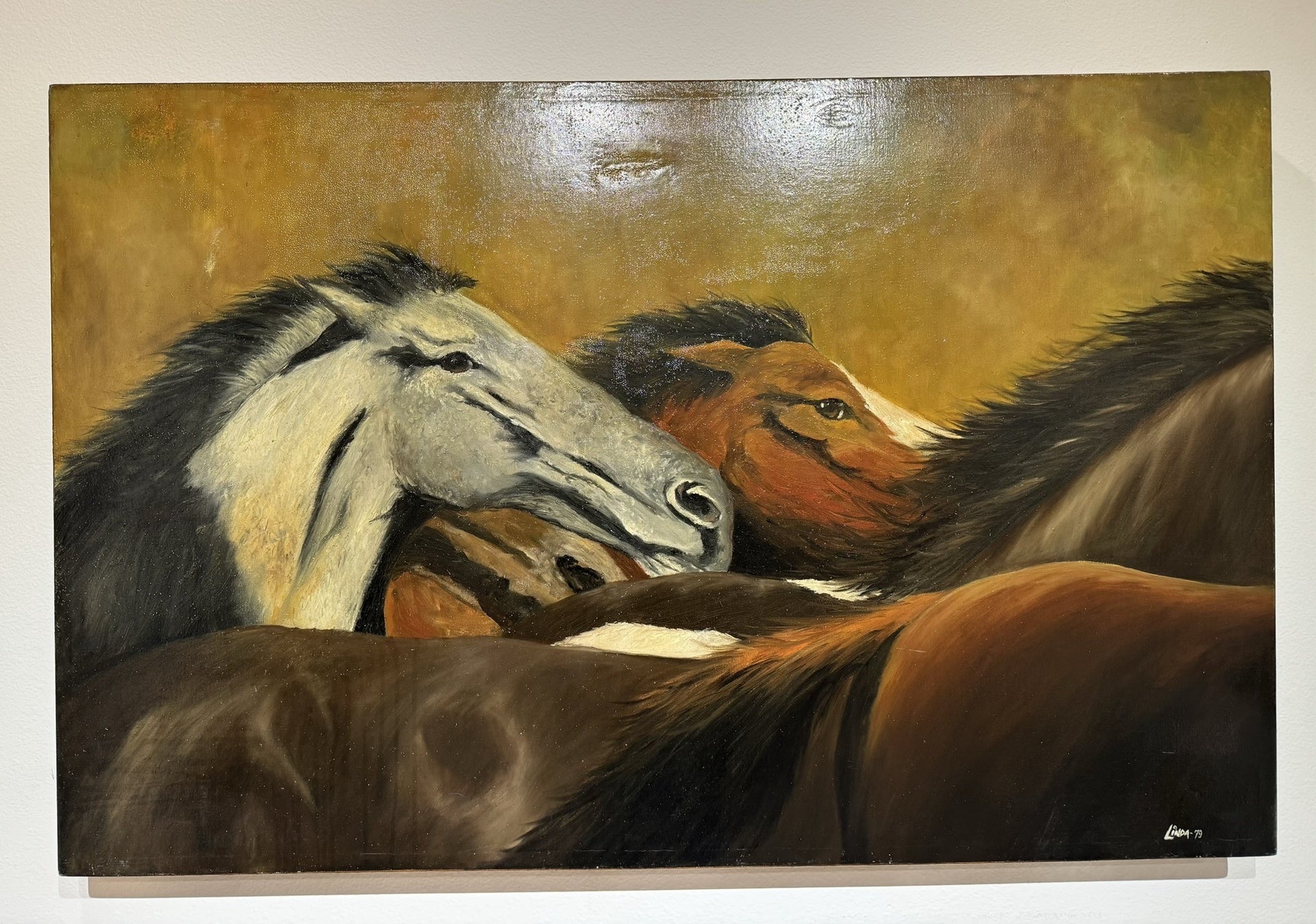 Vintage Oil Horse Painting
