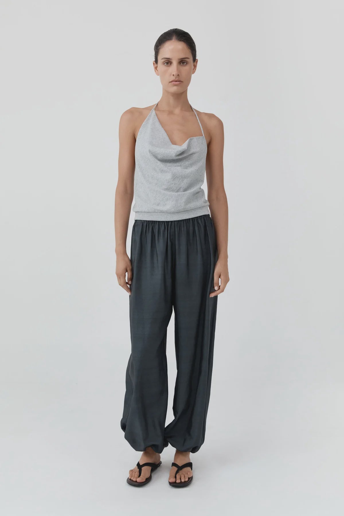 COTTON JERSEY HALTER TOP