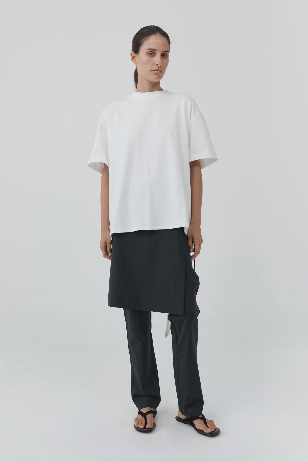 COTTON JERSEY SPLIT BACK TEE