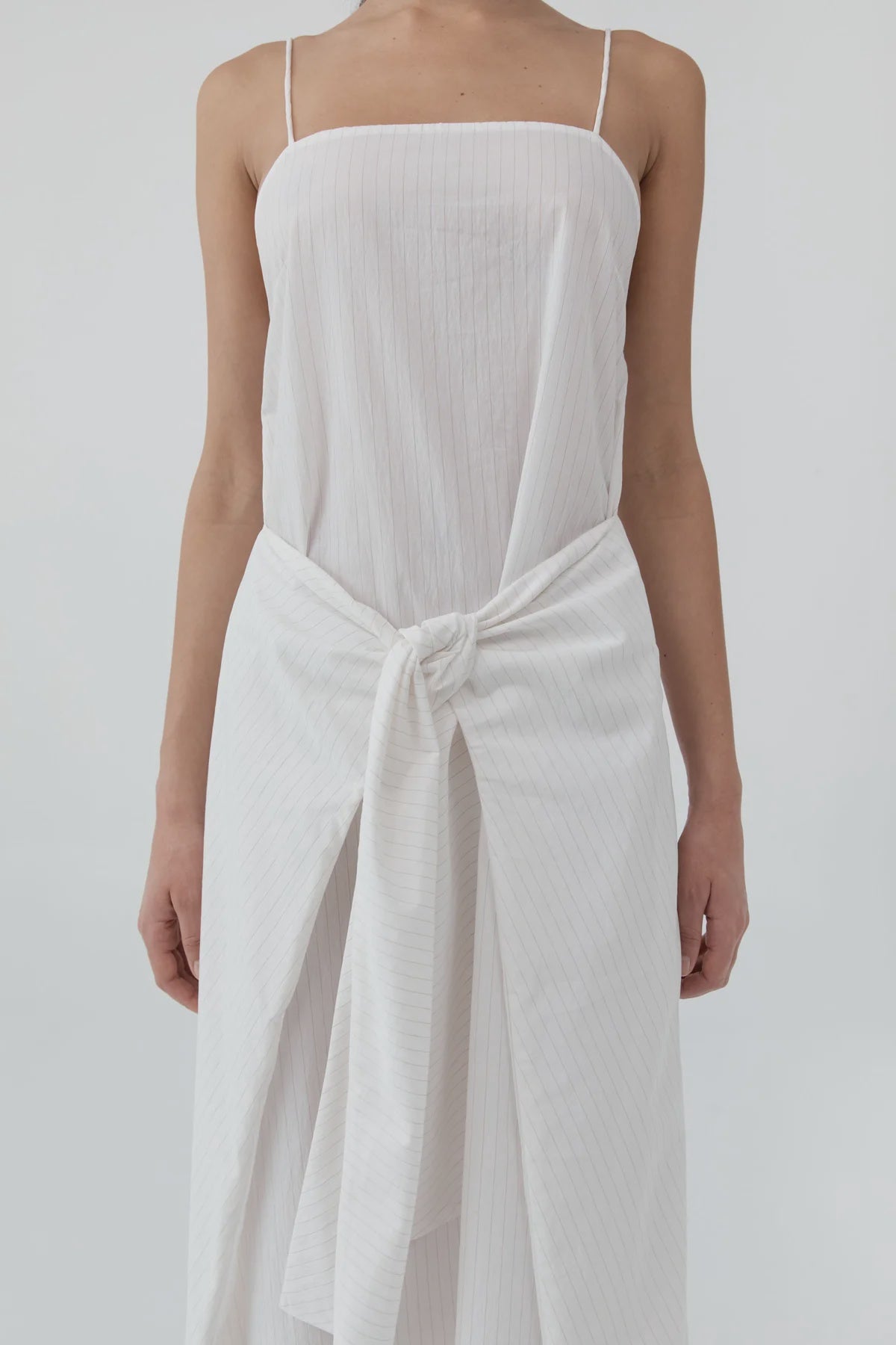 PINSTRIPE RELAXED COCOON DRESS