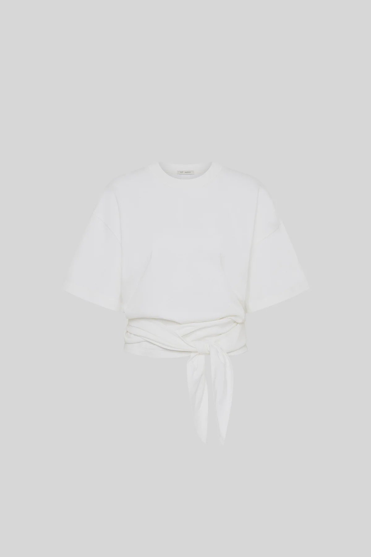 COTTON JERSEY SPLIT BACK TEE