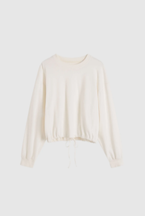 DRAWSTRING LONG SLEEVE TOP