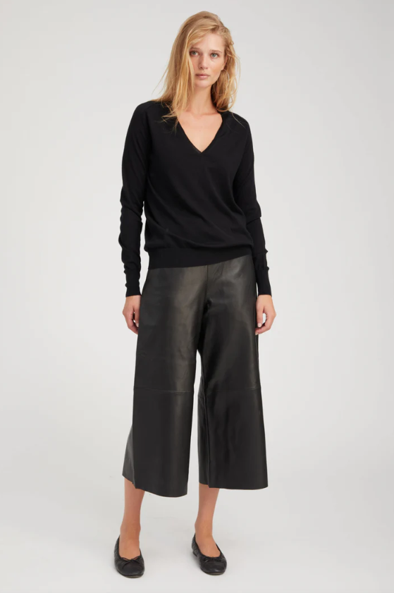 LEATHER CULOTTE BLACK