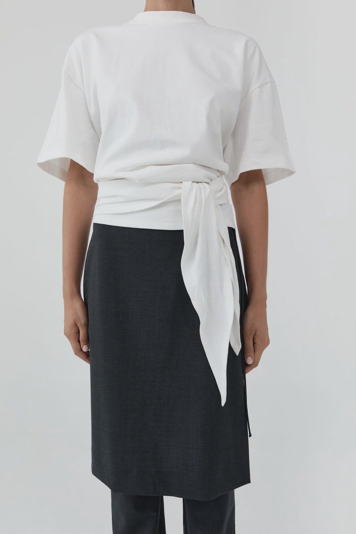 COTTON JERSEY SPLIT BACK TEE
