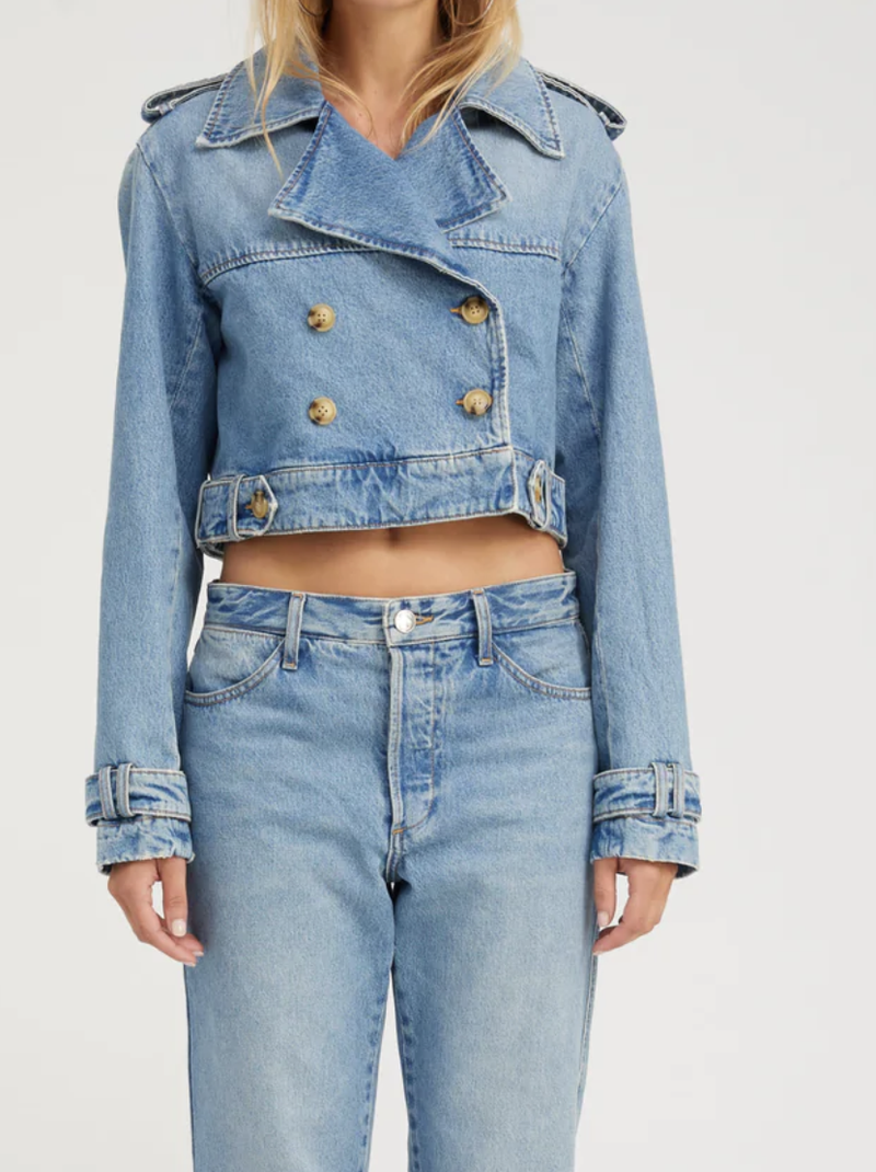 DENIM CROP TRENCH