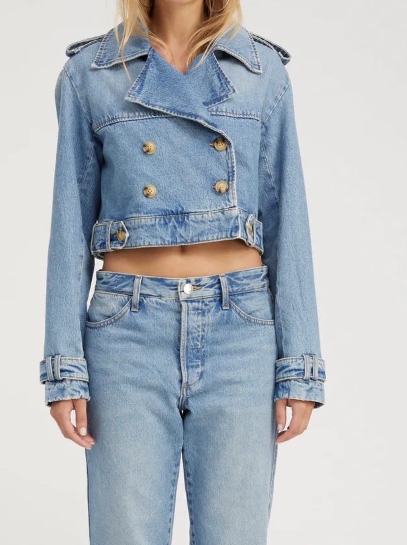 DENIM CROP TRENCH