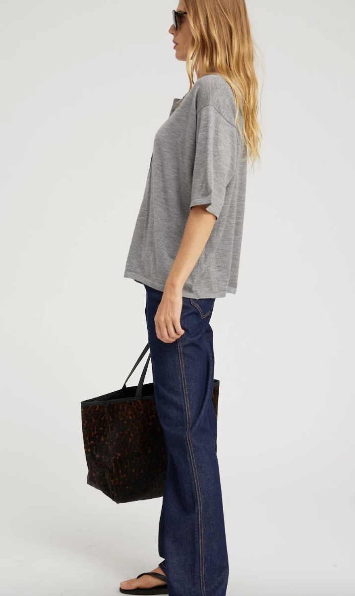 OVERSIZED POLO SS GREY