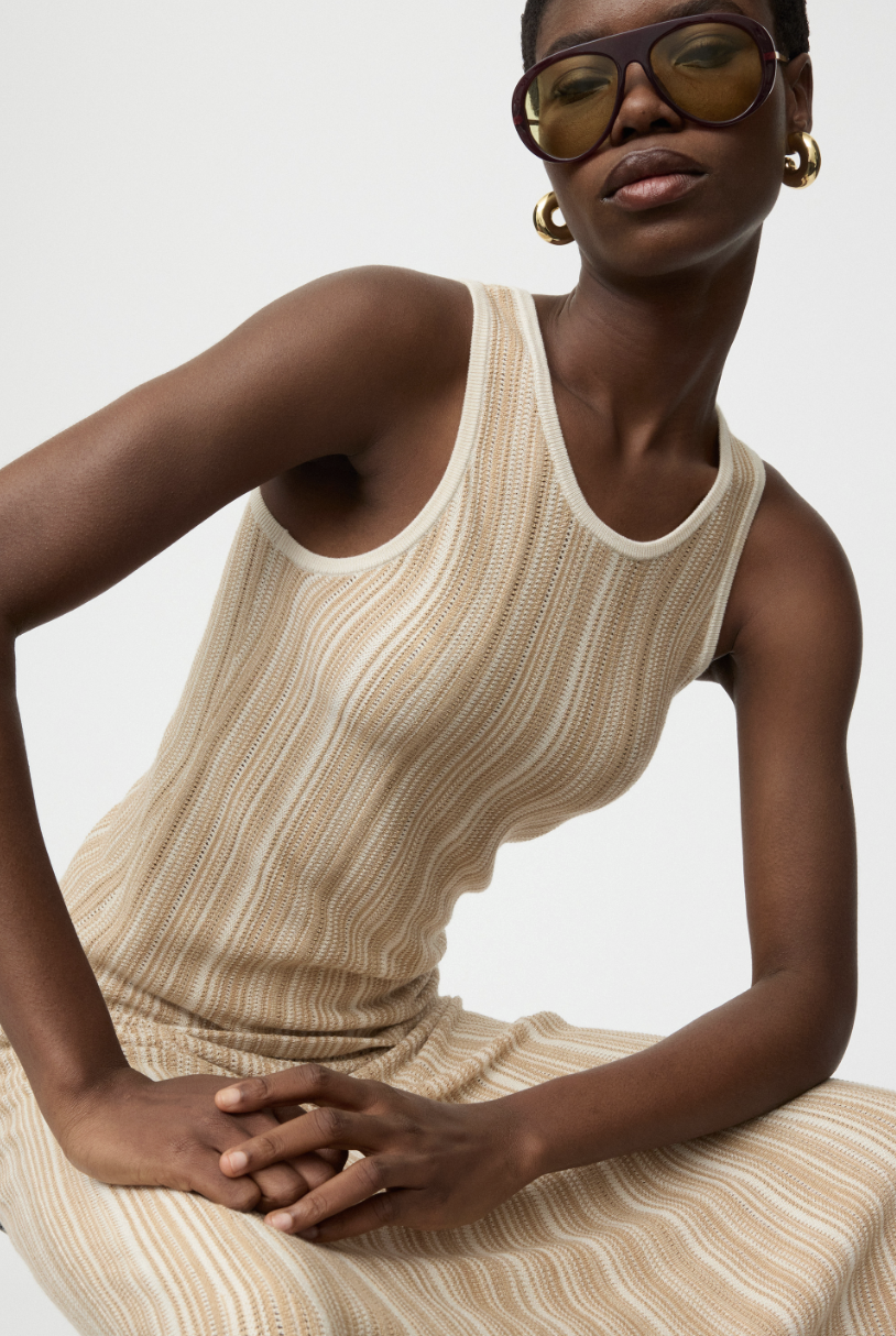TEXTURED STRIPED SINGLET