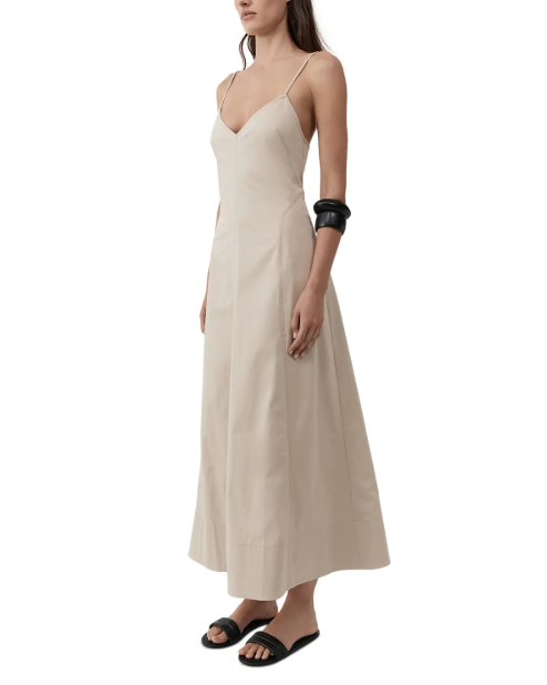 STRUCTURED COTTON MIDI DRESS