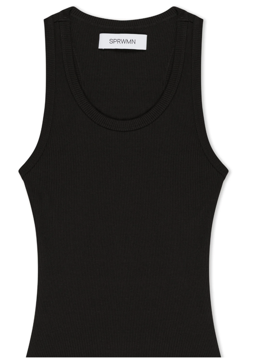 FITTED SCOOPED TANK BLACK
