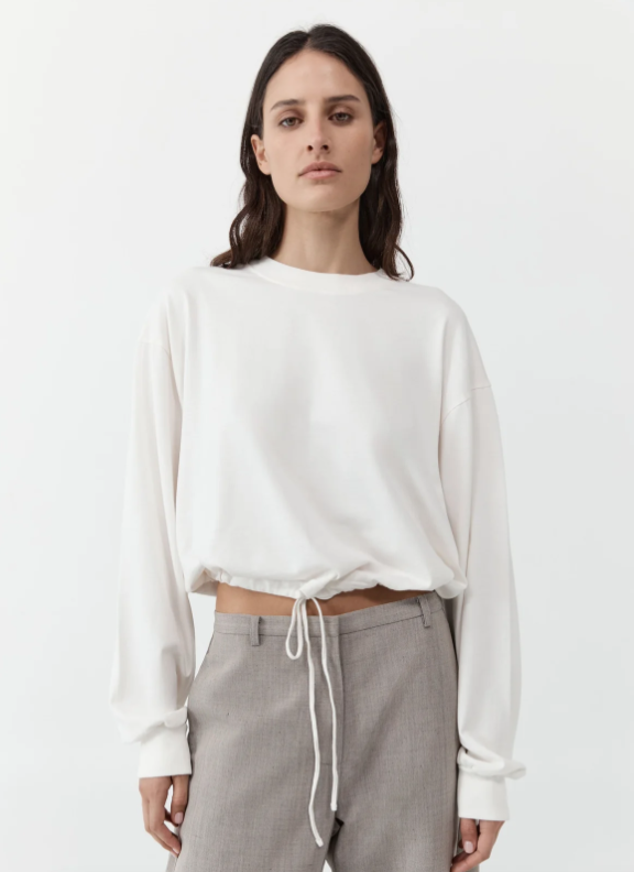 DRAWSTRING LONG SLEEVE TOP