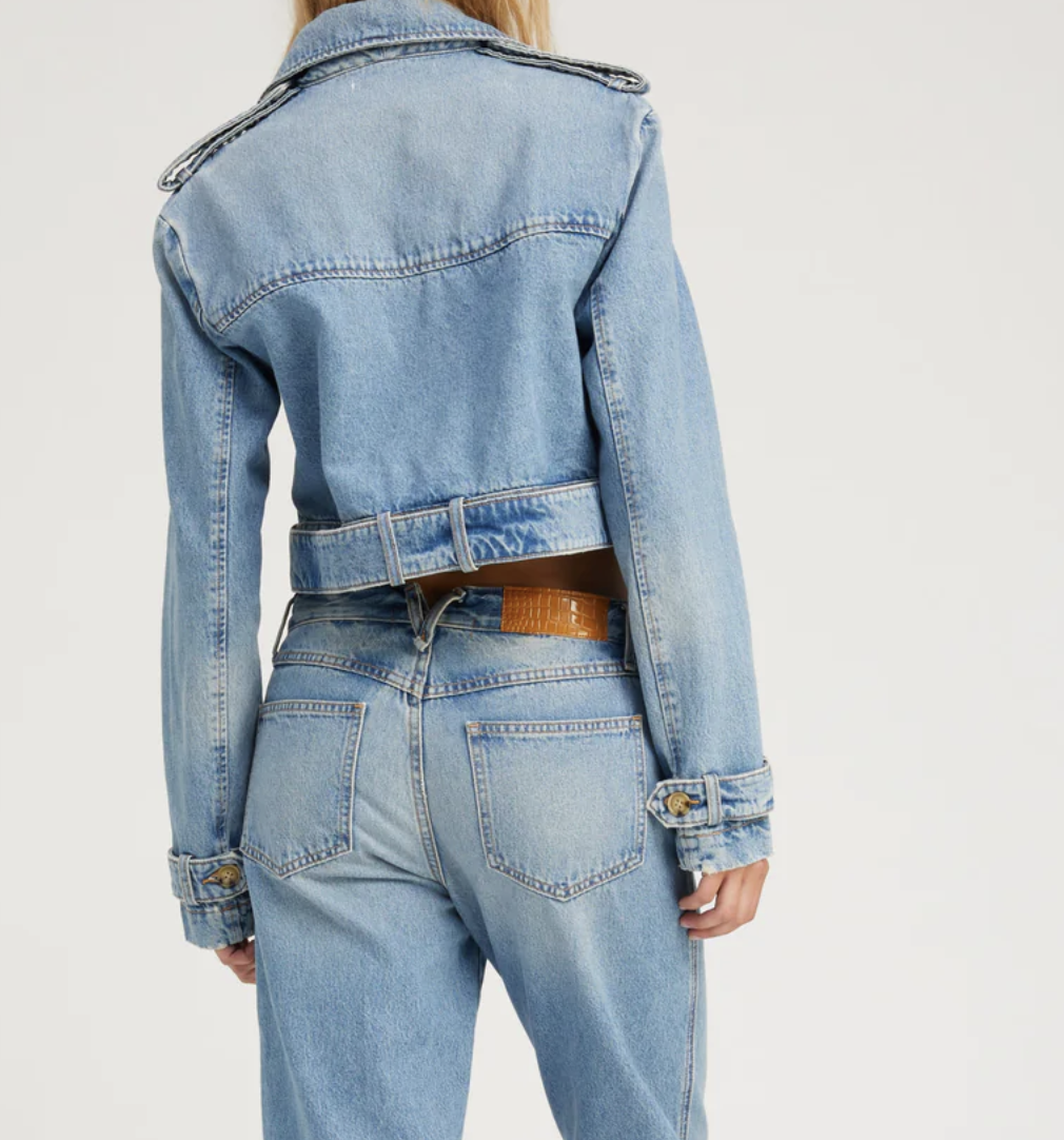DENIM CROP TRENCH