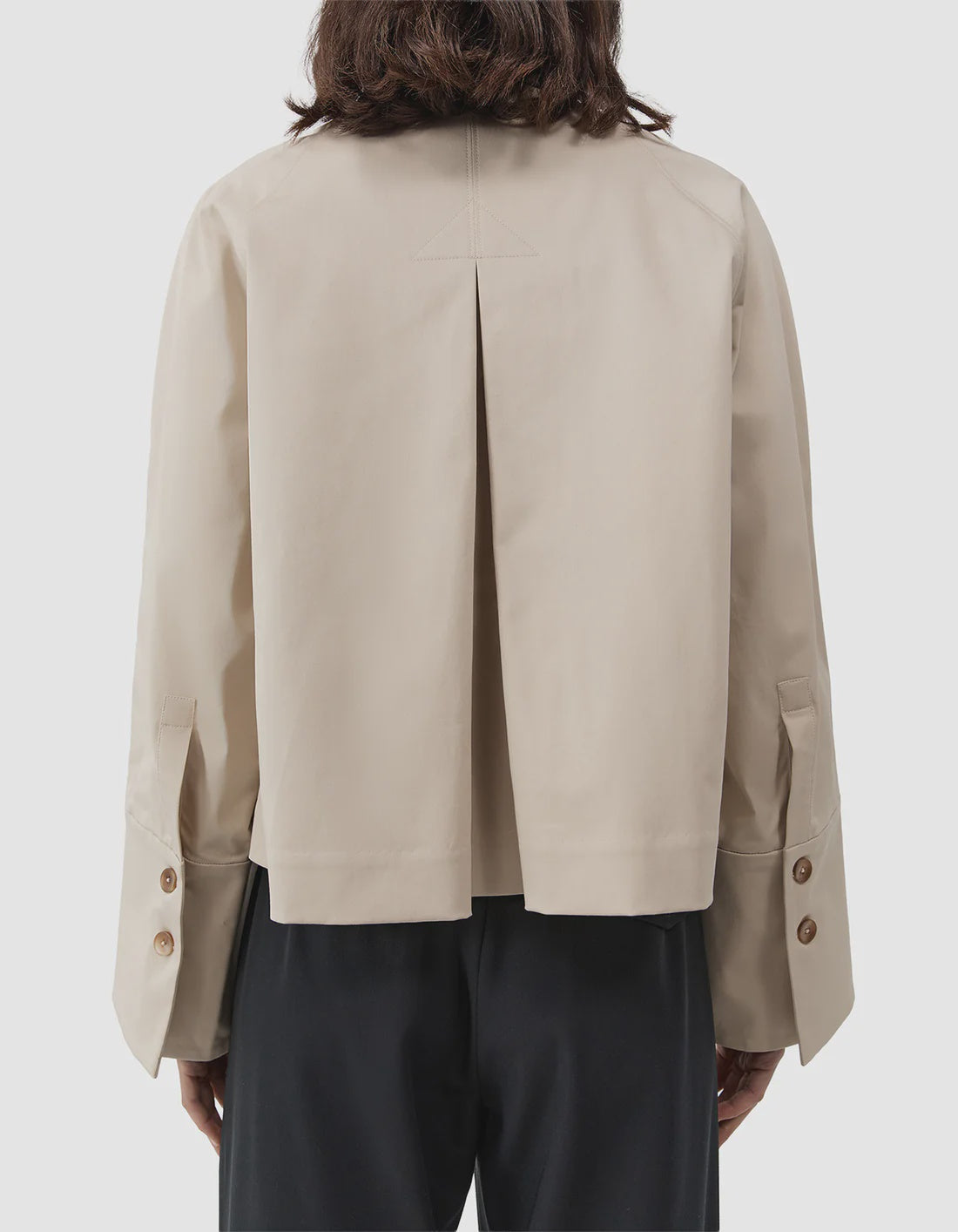 CROPPED COTTON SHIRT JACKET