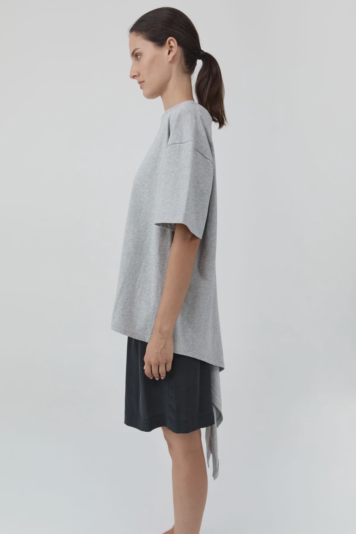 COTTON JERSEY SPLIT BACK TEE