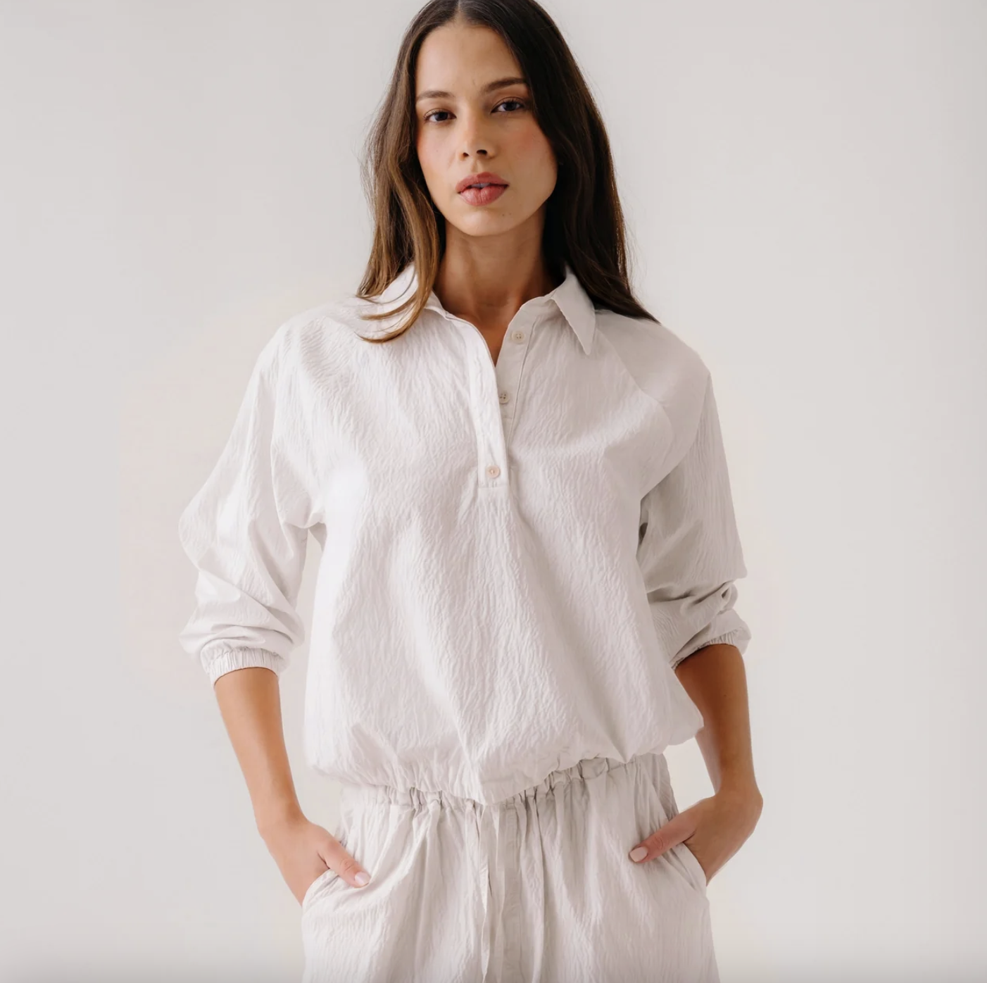 TALA CINCHED ANORAK WHITE