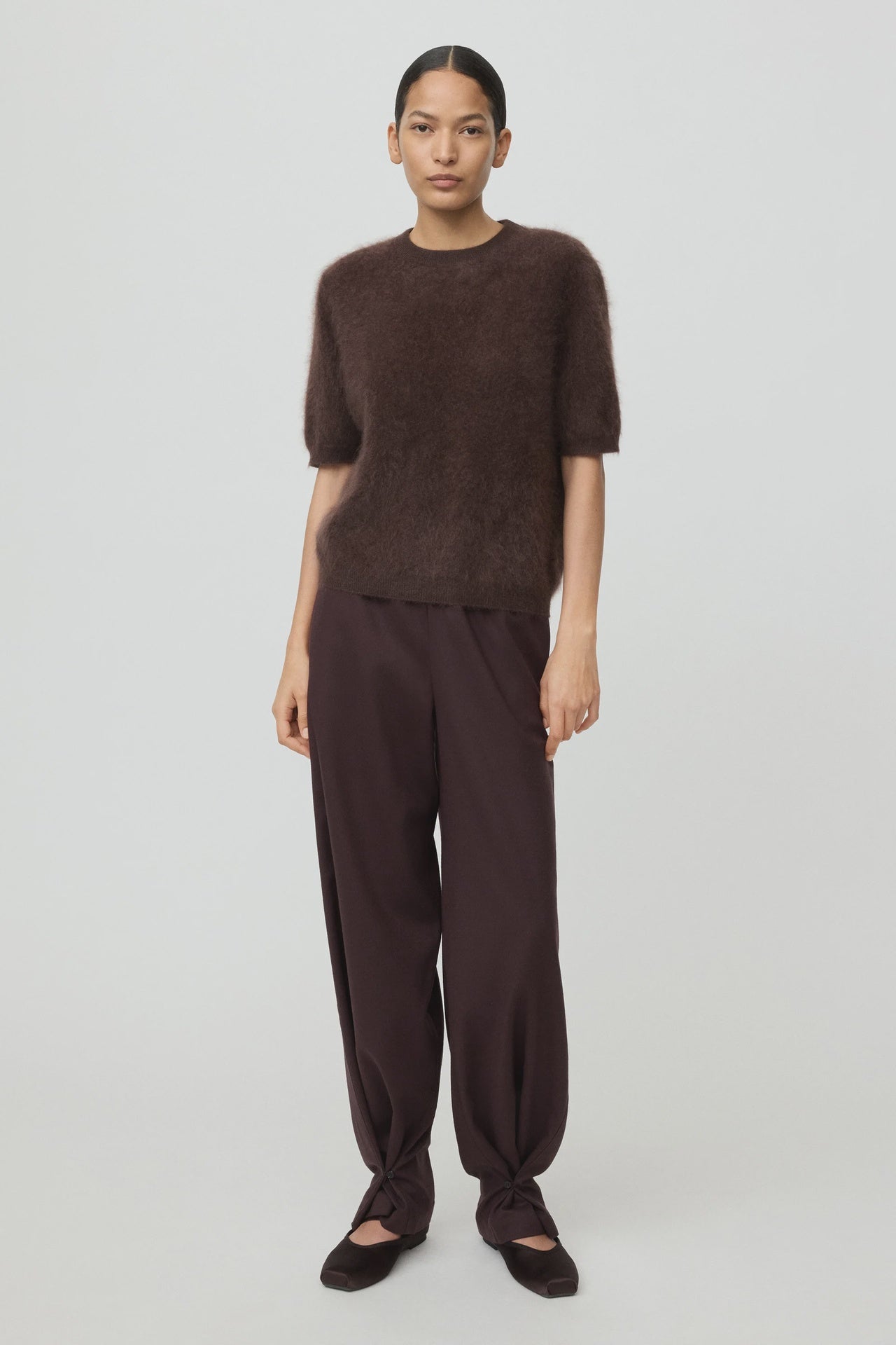 BRUSHED SHORT SLEEVE MOCHA