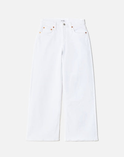 MID RISE WIDE LEG CROP WHITE