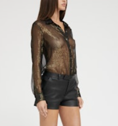FITTED METALLIC BUTTON DOWN