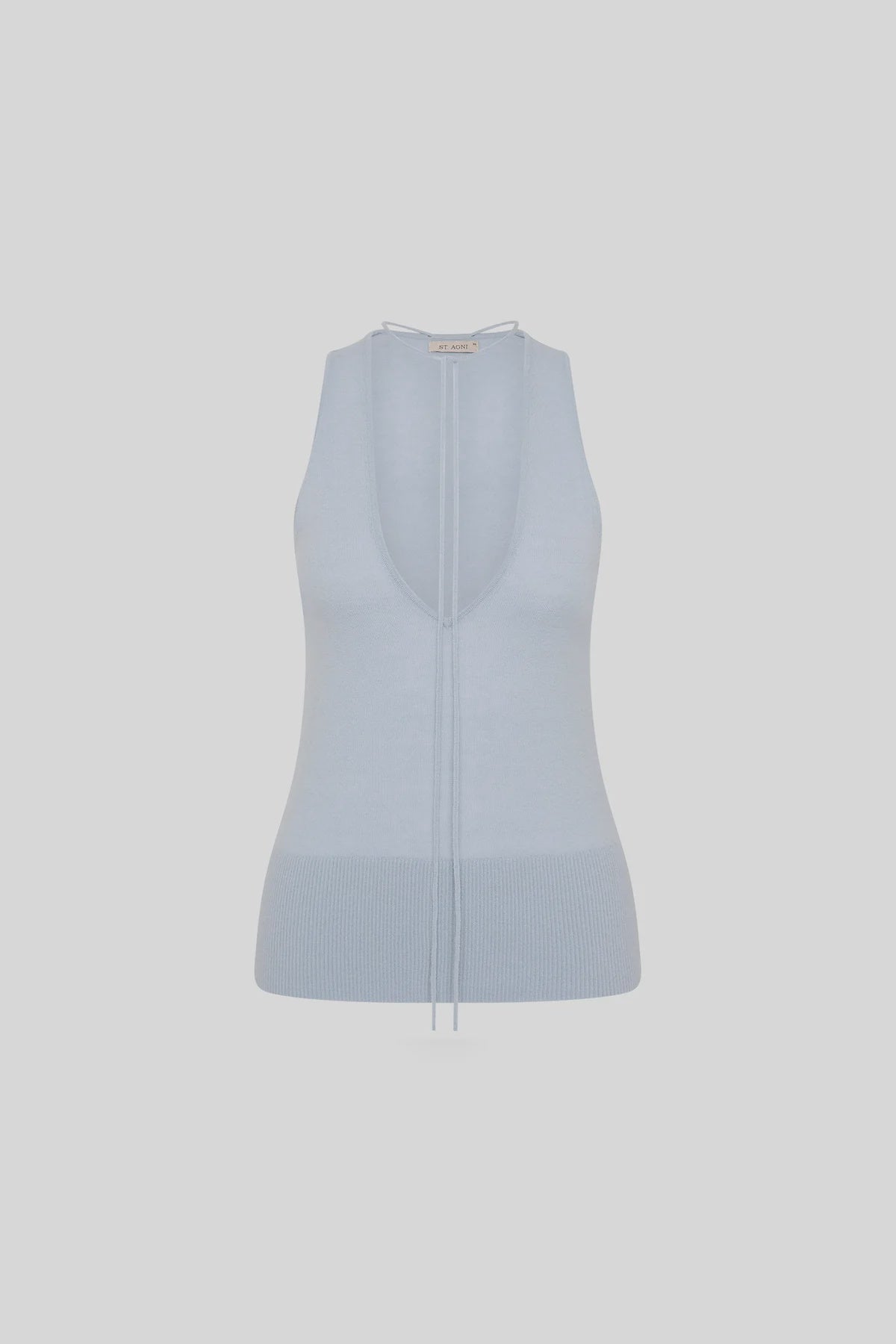 Plunge Rouleau Knit Tie Top