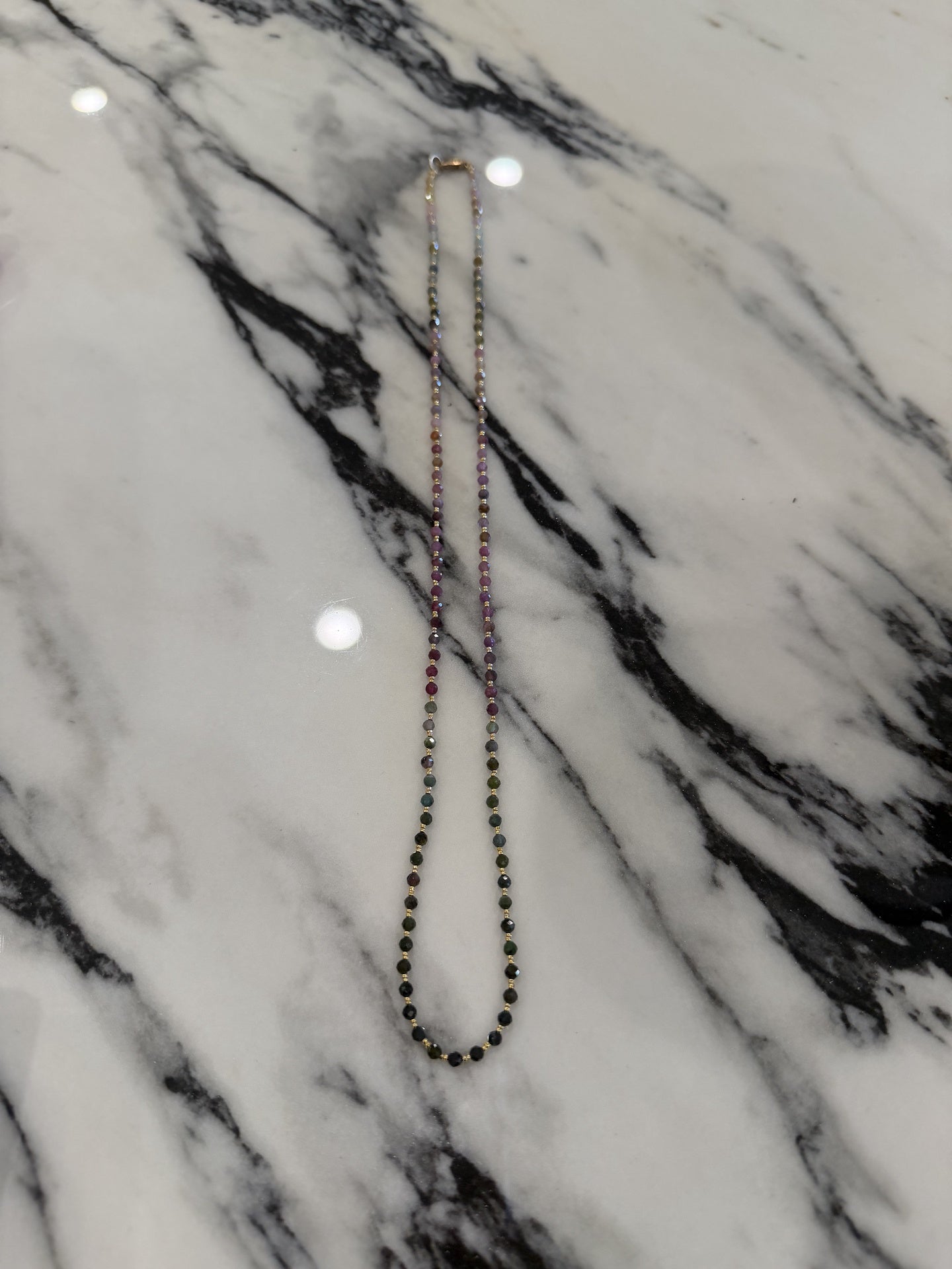 Faceted Watermelon Tourmaline Necklace