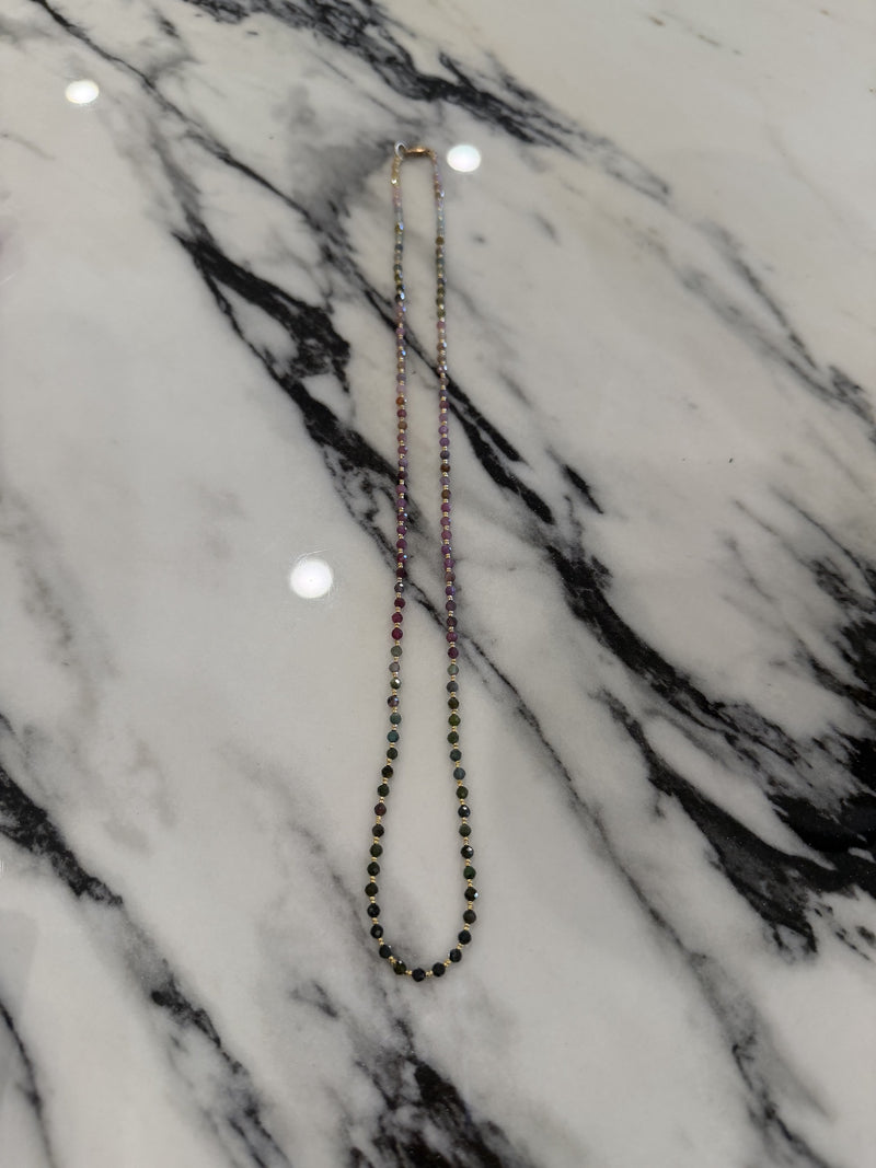 Faceted Watermelon Tourmaline Necklace