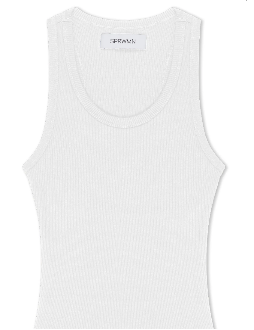 FITTED SCOOPED TANK WHITE
