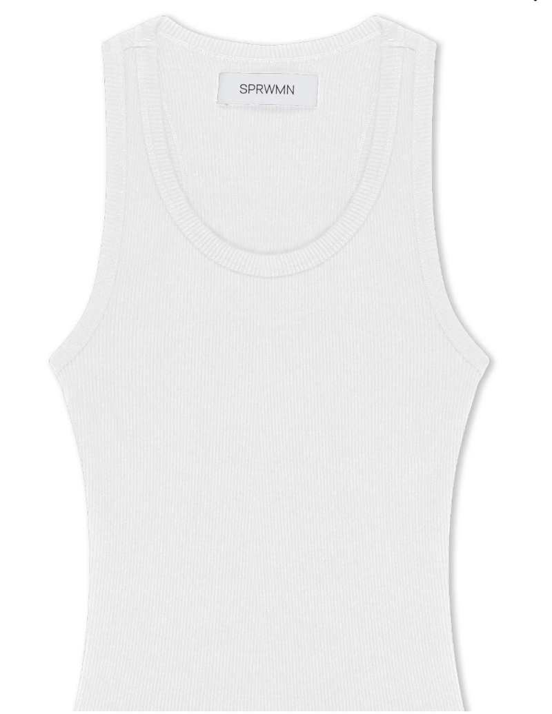 FITTED SCOOPED TANK WHITE