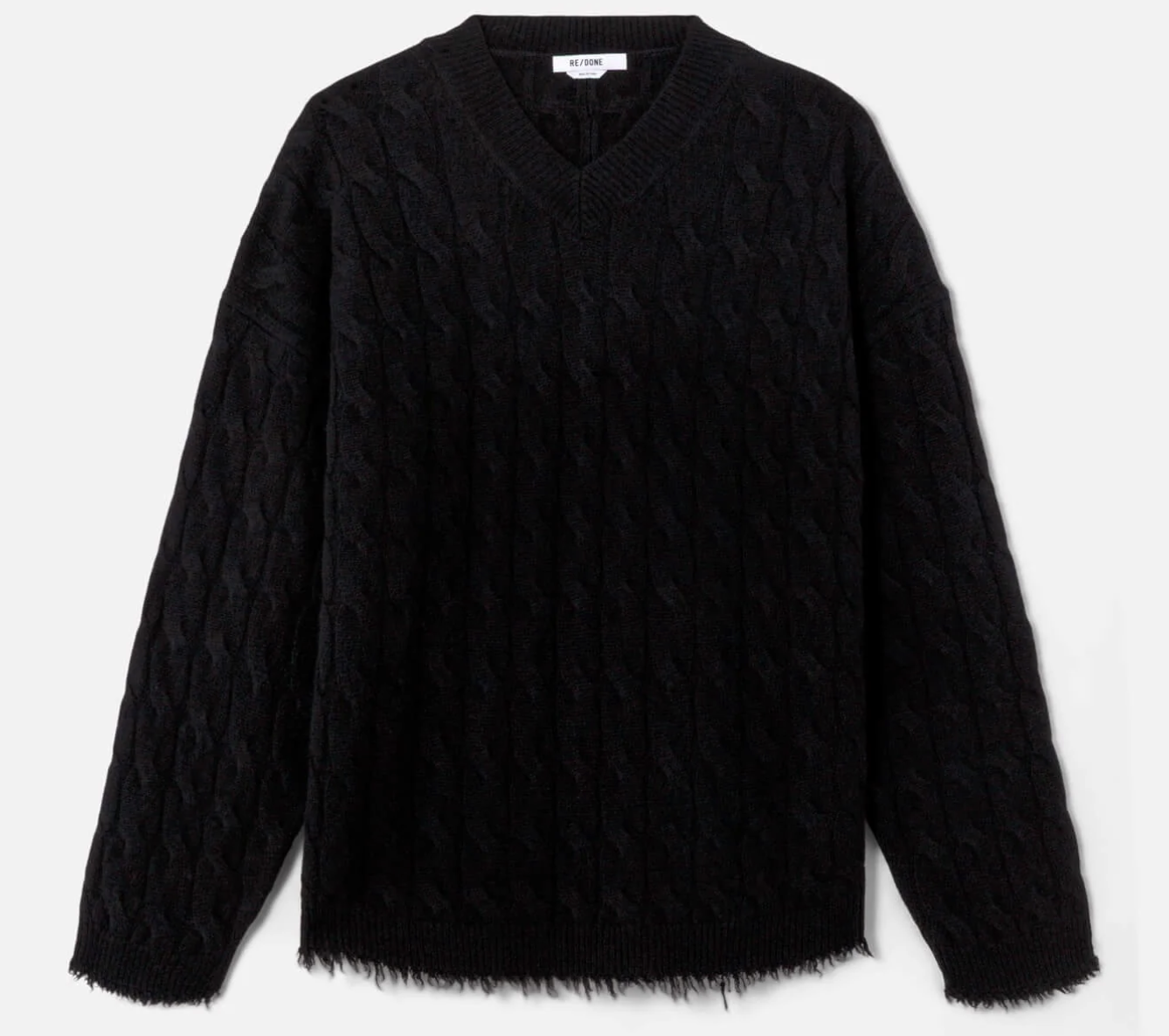 CABLE V NECK CASHMERE