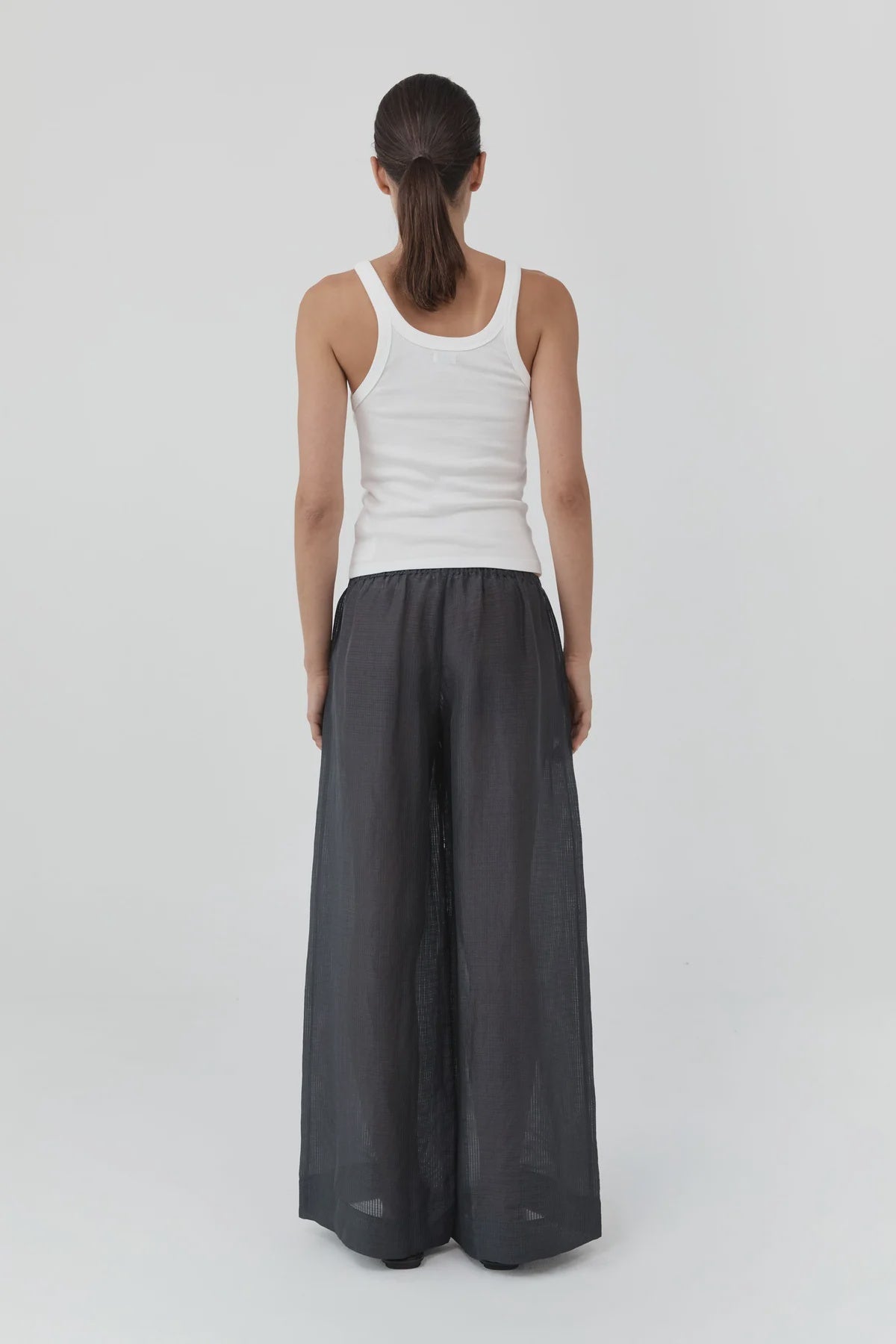 WOVEN CHECK RELAXED PANTS