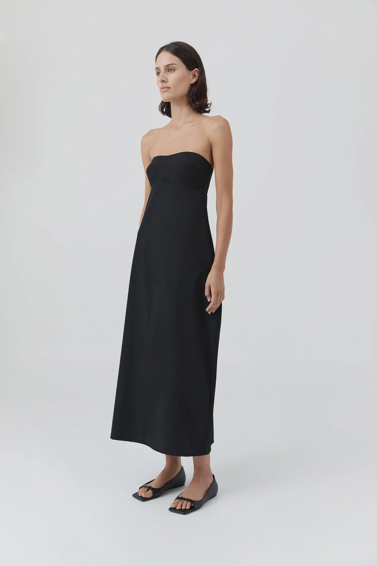 CANVAS PLEAT COCOON DRESS