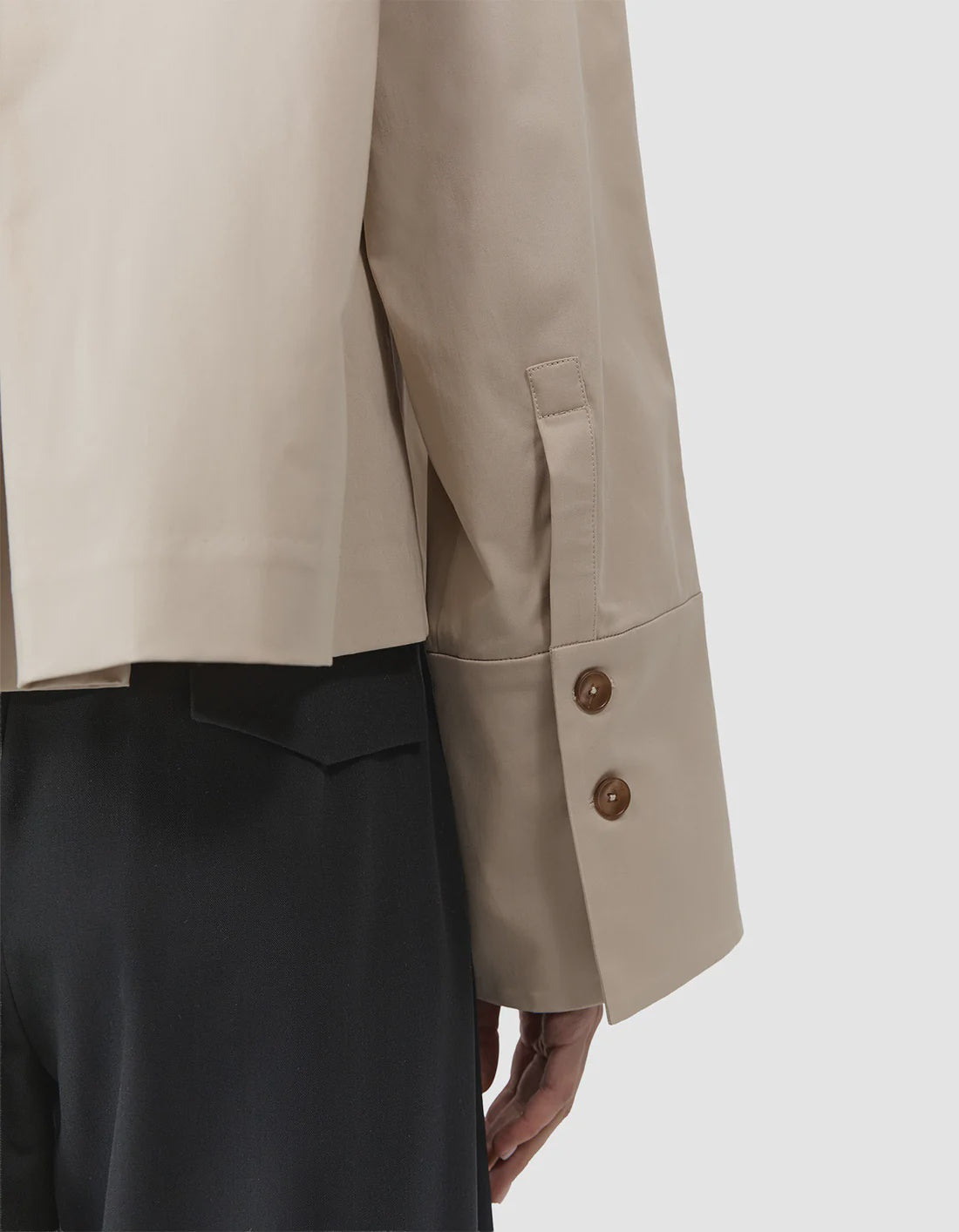 CROPPED COTTON SHIRT JACKET