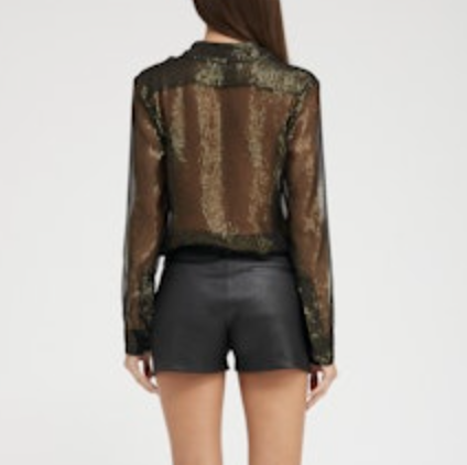 FITTED METALLIC BUTTON DOWN