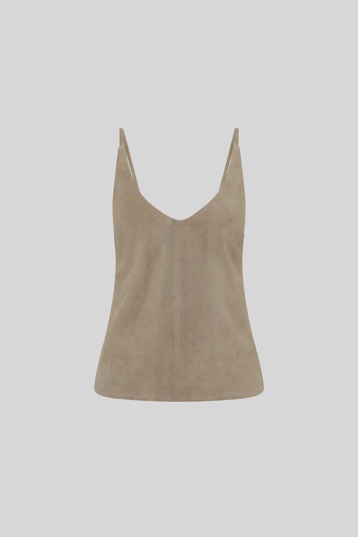 Suede Low Back Tie Top - Earth