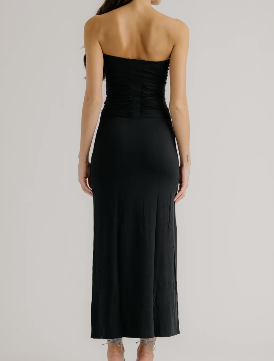 ELLE DRAPED STRAPLESS DRESS