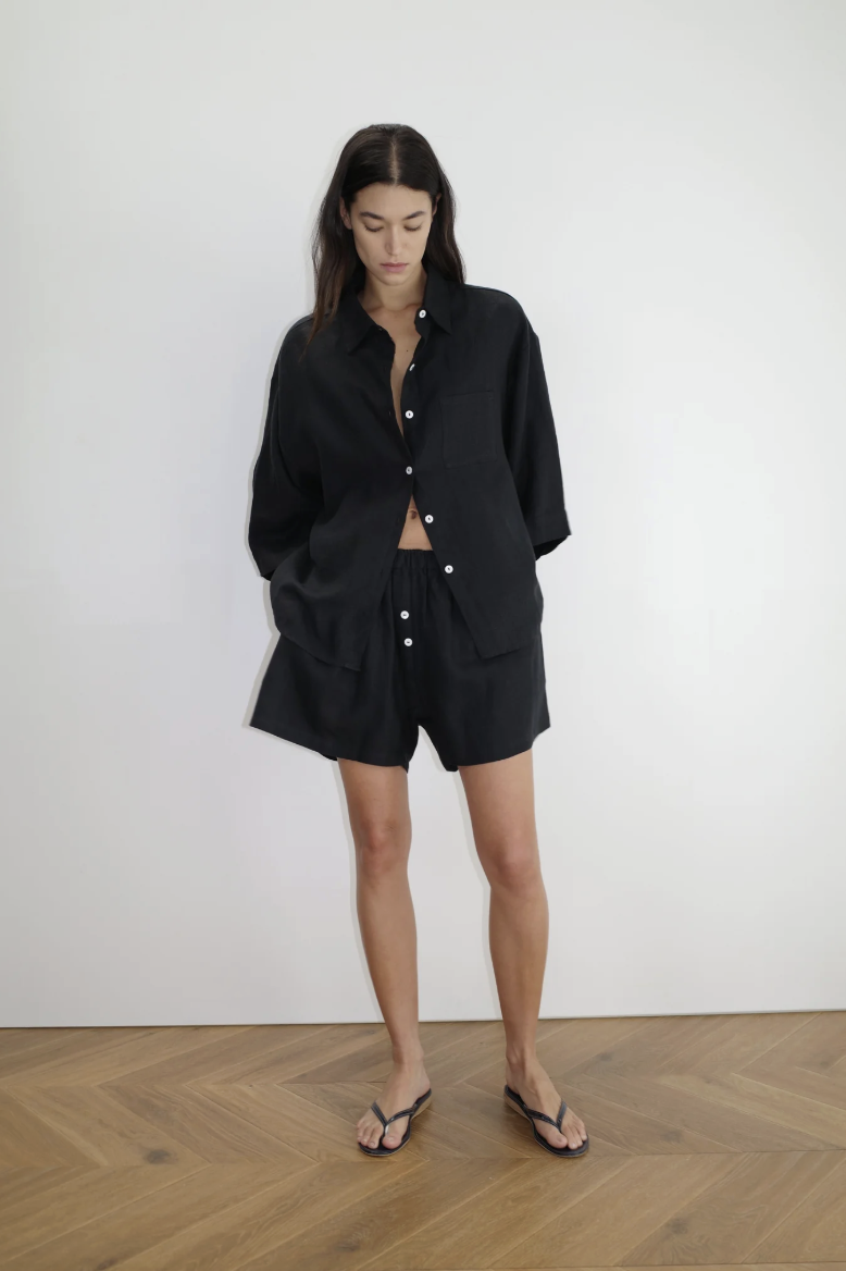DEEP BLACK LINEN SET