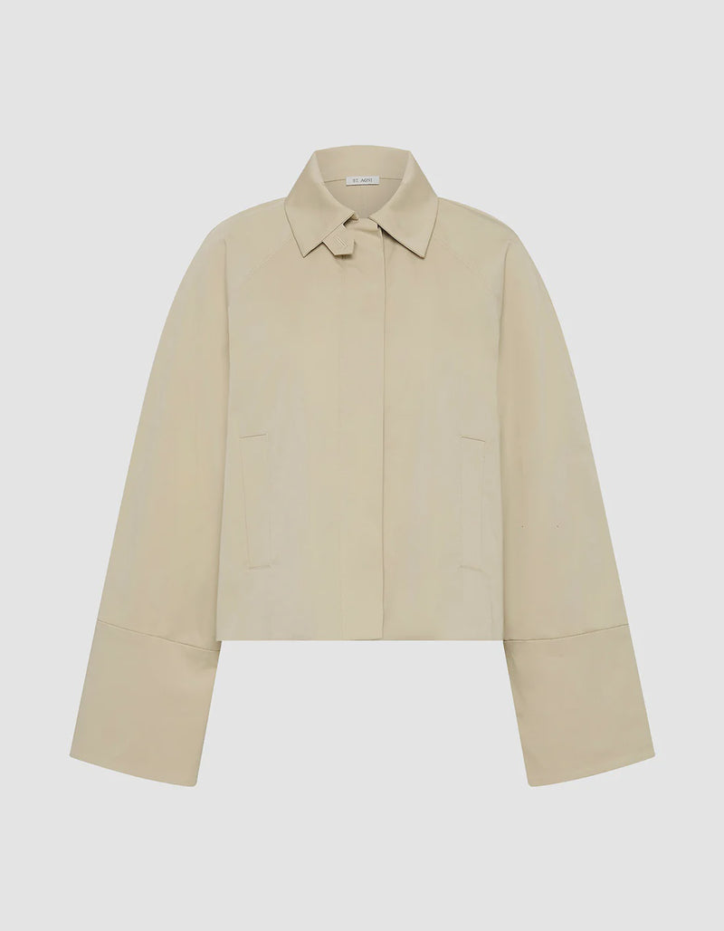 CROPPED COTTON SHIRT JACKET