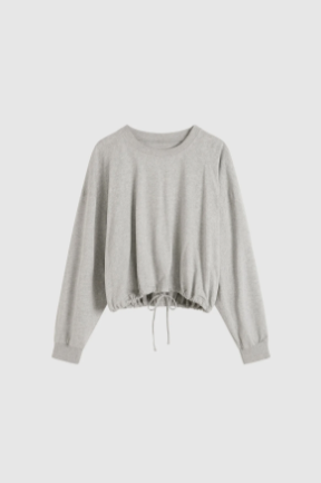 DRAWSTRING LONG SLEEVE TOP