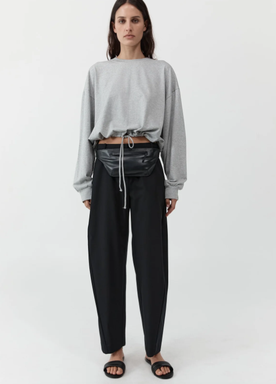DRAWSTRING LONG SLEEVE TOP