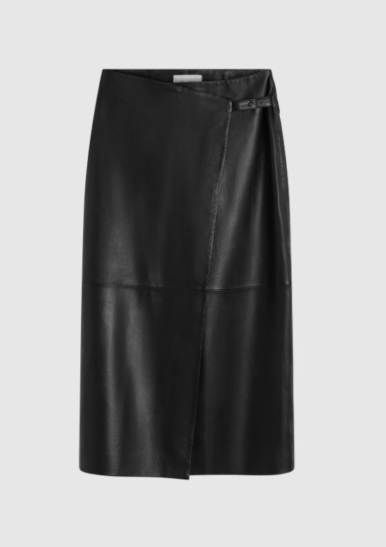 LEATHER WRAP SKIRT