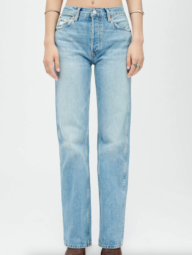 90S LOOSE HIGH-RISE STRAIGHT-LEG BLUE