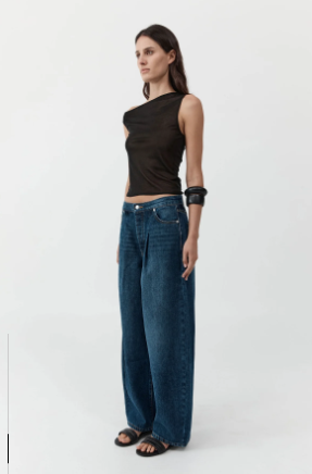 MID RISE PLEAT BARREL JEANS