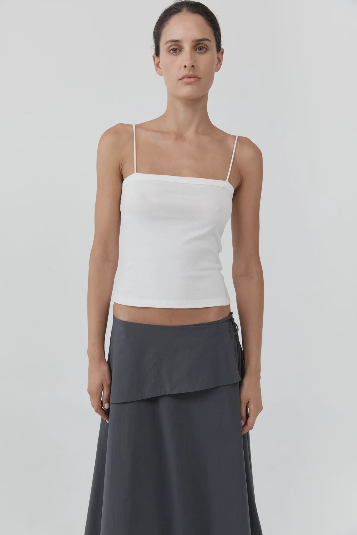 SQUARE NECK CAMI WHITE