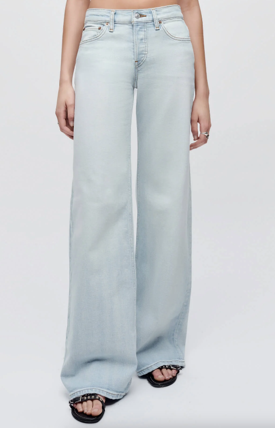 MID-RISE WIDE-LEG JEANS ACQUA