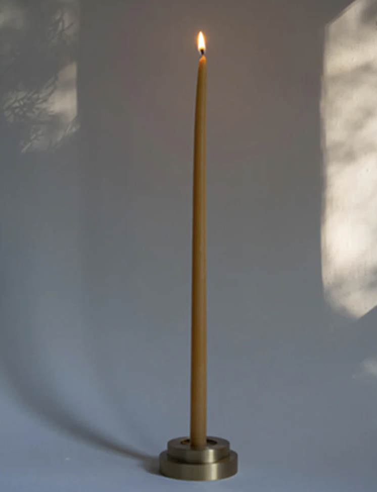 BRASS CANDLE HOLDER FOR THIN TAPER